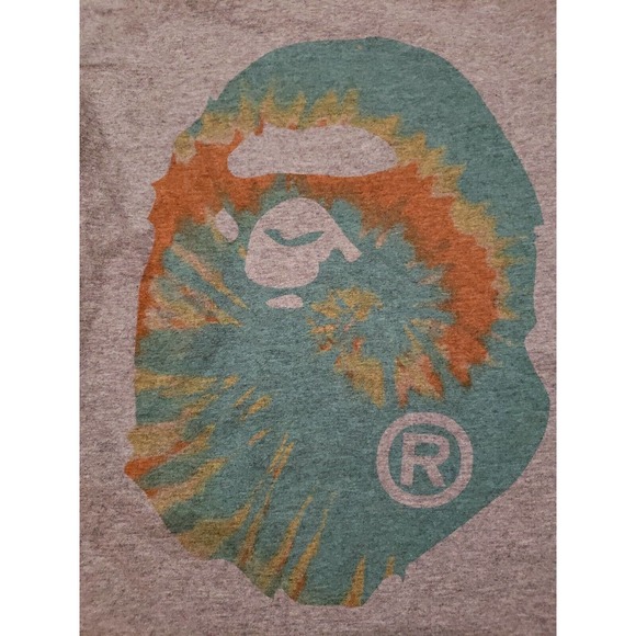 BAPE A Bathing Ape Womens Sz XS Extra Small Gray Graphic T Shirt (a - Picture 2 of 5